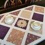 Large Table Runner, Purple Gold And Taupe, Ditsy Floral, thumbnail 2 of 8