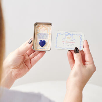 Personalised 'Something Blue' Bridal Keepsake Heart In A Tin, 3 of 5