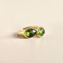 14ct Gold Plated Double Gemstone Ring, thumbnail 5 of 9