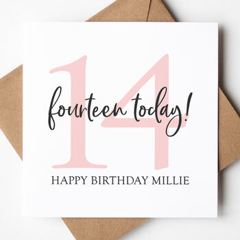 11th, 12th, 14th, 15th And 17th Pink Number Birthday Card, 5 of 9