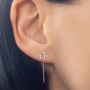 Sterling Silver Star Tassel Threader Earrings, thumbnail 3 of 5