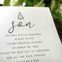 Personalised Handmade Christmas Card For Special Son, thumbnail 3 of 4