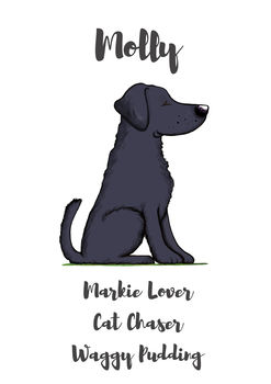 Labrador Personalised Dog Name And Personality Print, 3 of 8