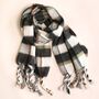 Charcoal Tartan Winter Scarf, thumbnail 3 of 4