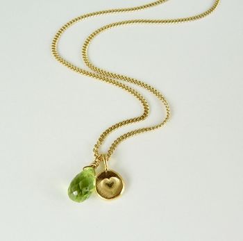 Heart Gold Plated Necklace With Gemstone, 11 of 12