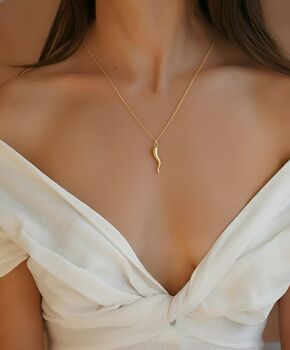 Gold Plated Sterling Silver Cornicello Necklace 14–22', 3 of 6