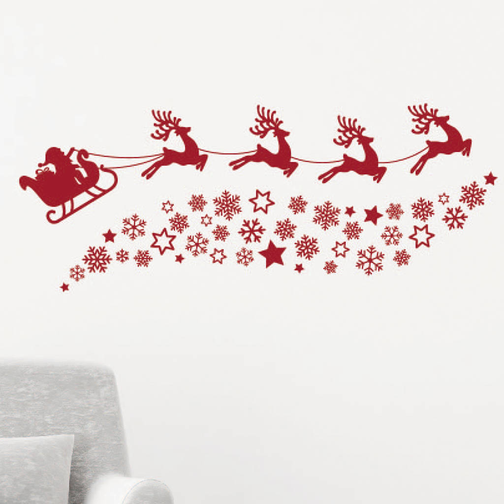 Santas Sleigh Christmas Wall Sticker By Bubblegum Balloons