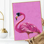 Pink Flamingo Magenta Gold Wall Art Print, thumbnail 1 of 5