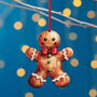 Gingerbread Man Christmas Tree Hanging Decoration, thumbnail 1 of 2