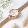 Personalised Rose Gold Plated Bee Watch With White Face, thumbnail 7 of 10