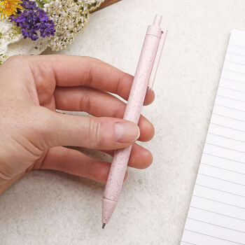 Pastel Pink Eco Friendly Pen, Recycled Wheat Straw Pen, 2 of 3