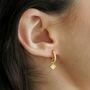 Opal Starburst Drop Hoop Earrings, thumbnail 1 of 10