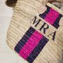 Hand Woven And Hand Painted Monogram Stripe Basket, thumbnail 4 of 11