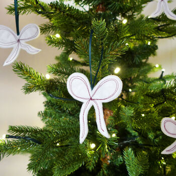 Set Of Christmas Bow Tree Decorations, 5 of 6