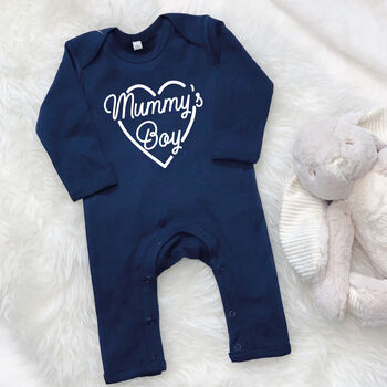 Mummy's Boy Mother's Day Babygrow With Heart, 7 of 8