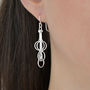 Sterling Silver Cascading Dangly Circles Earrings, thumbnail 3 of 4
