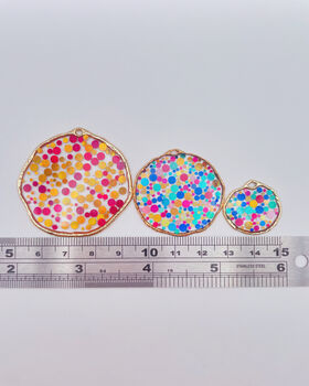 Colourful Sparkly Disco Earrings Hand Made Medium, 5 of 8