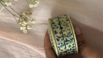 Indian Handpainted Jewellery Box Kashmir Paper Mache, 3 of 11