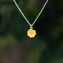 Mini Sunflower Yellow Pendant Necklace, thumbnail 1 of 4