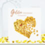 Butterfly Golden Wedding Anniversary Heart Card Not 3D, thumbnail 1 of 12