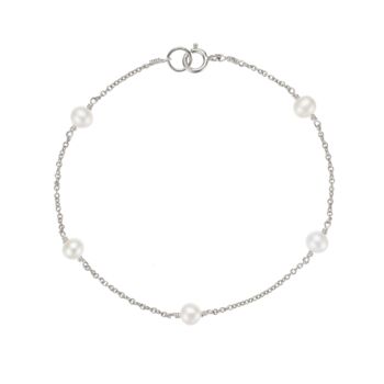 Silver Or Gold Five Pearl Bracelet, 2 of 4