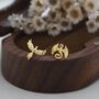 Mismatched Dragon And Phoenix Stud Earrings In Sterling Silver, thumbnail 3 of 10