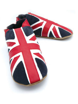 Mens Leather Union Jack Shoes , Slippers, 2 of 5