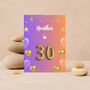 Personalised Gold 30th Birthday Card, thumbnail 2 of 3