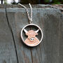 Rose Gold Highland Cow Pendant, thumbnail 2 of 2