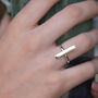 Deco Minimalist Sterling Silver Bar Ring, thumbnail 1 of 7