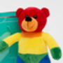 UK Gay Pride Love Is Love Rainbow Plush Soft Toy Bear, thumbnail 1 of 2