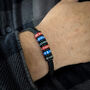Mens Cord Bracelet With Personalised Coloured Rings, thumbnail 3 of 8