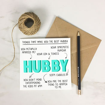 Personalised 'Things That Make You Husband' Card, 2 of 4