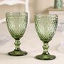 Set Of Four Vintage Embossed Coloured Wine Glasses, thumbnail 8 of 12