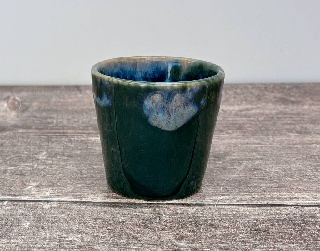 Dark Green Patterned Espresso Cup, 1 of 2