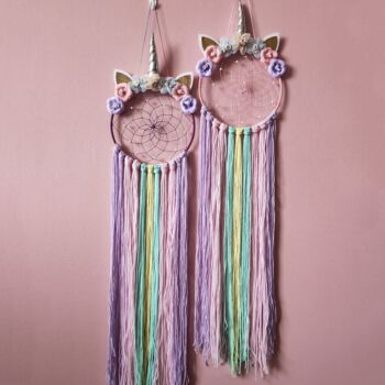 Unicorn Pastel Yarn Dream Catcher Gift For Girls, 6 of 6
