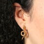 Snake Stud Earrings In Gold, thumbnail 3 of 3