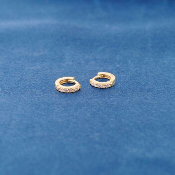 Gold Cz 12mm Huggie Hoops, 5 of 7
