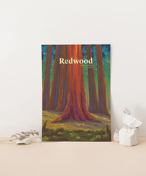 Redwood National Park Travel Poster Art Print, 2 of 8