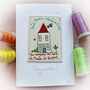 New Home Card, Embroidered, Personalised, thumbnail 3 of 12