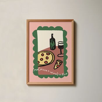 Pizza + Wine Maths Illustrated Wine Print, 3 of 5