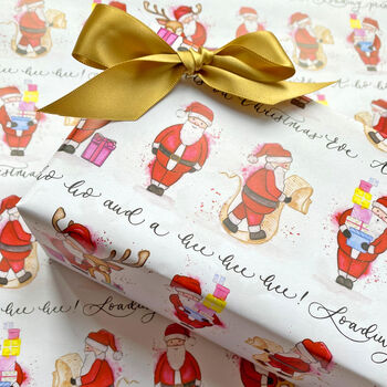Cute Santa Luxury Gift Wrap, Wrapping Paper, 3 of 3