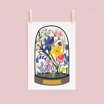Spring Floral Bell Jar Print, 2 of 4