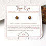 Tiger's Eye Sterling Silver Studs, Confidence, thumbnail 1 of 5
