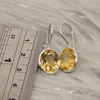 Citrine Earrings: Silver Or Gold Dangle Drop, November Birthstone, 8 of 10