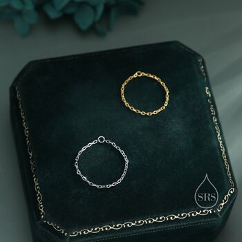 Barely There Chain Ring In Sterling Silver, 5 of 11