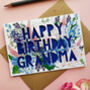 Happy Birthday Grandma Or Nanny Paper Cut Card, thumbnail 2 of 2