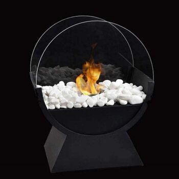 Round Glass Bioethanol Fire Bowl Pot Tabletop Fireplace, 6 of 7