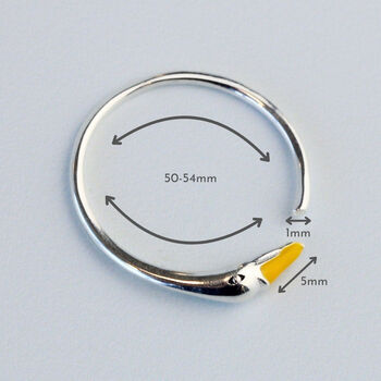 Sterling Silver Swan Face Adjustable Ring, 4 of 5