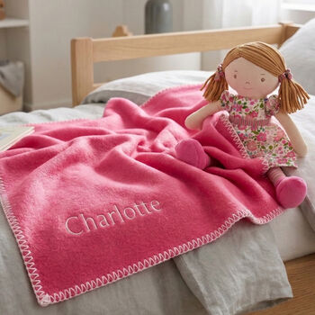 Fran Rag Doll With Personalised Fleece Blanket, 2 of 8